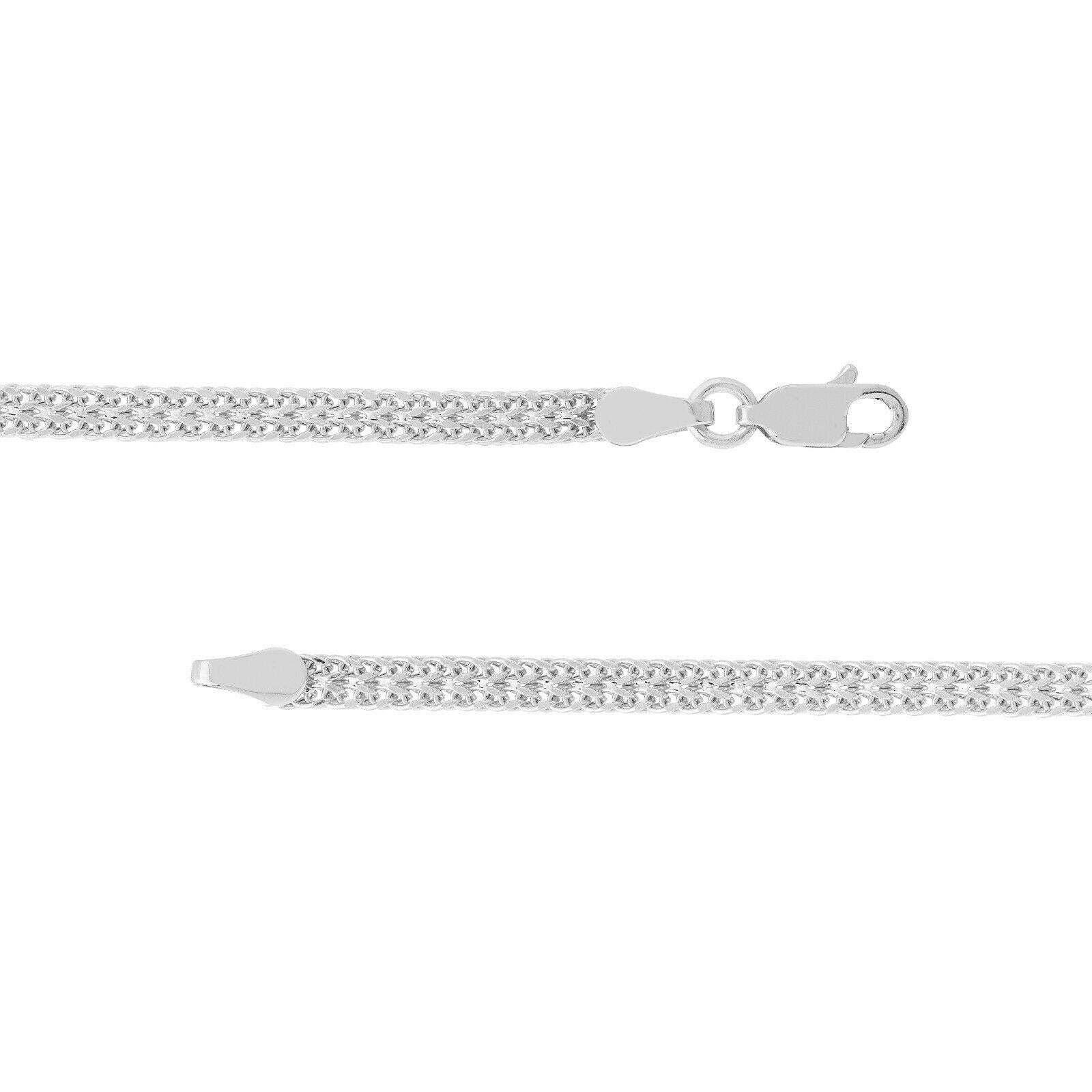 Hollow Wheat Two Row Chain Bracelet Real 14K White Gold 7.5