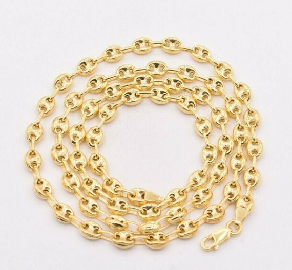 14k puffed mariner chain