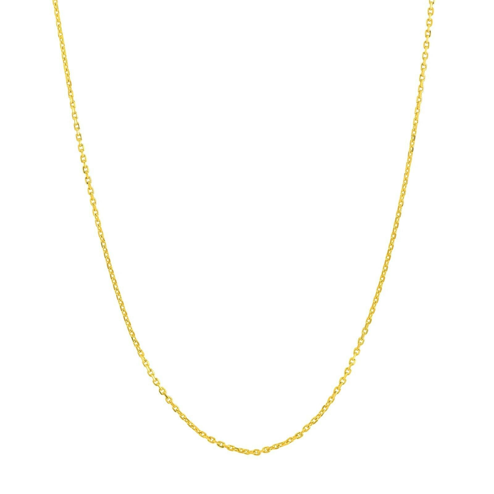 0.80mm Kabel Kette Mit Oktagon Federstäbe Halskette Echt 14K