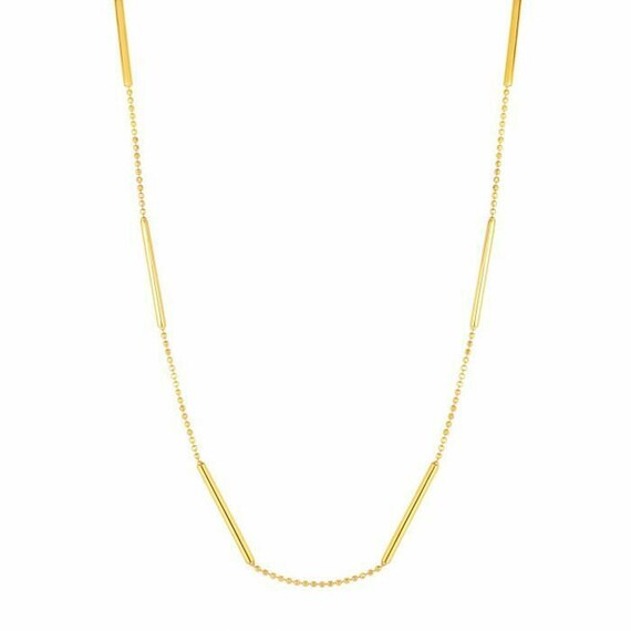 16 Polished Bar Station Choker Necklace 