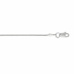 1.0mm Diamond Cut Wheat Chain Necklace Real 10K White Gold