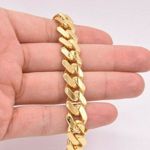Bracciale Ghiacciato Con Catene D'oro A Maglie Cubane Miami - Foto 8