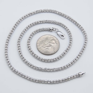 3.3mm Diamond Cut Ice Chain Link Chain Necklace Real 10K White Gold All Sizes image 3