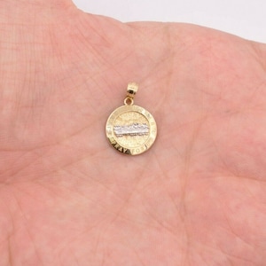 3/4&quot; Last Supper Medallion Diamond Cut Pendant Real Solid 10K Yellow White Gold