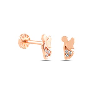 Angel CZ Minimalist Tragus Ear Piercing Stud Real 14k Solid Gold