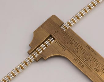Bicolor Figaro Kette Aus 14 Karat Gold - 65,4 Cm