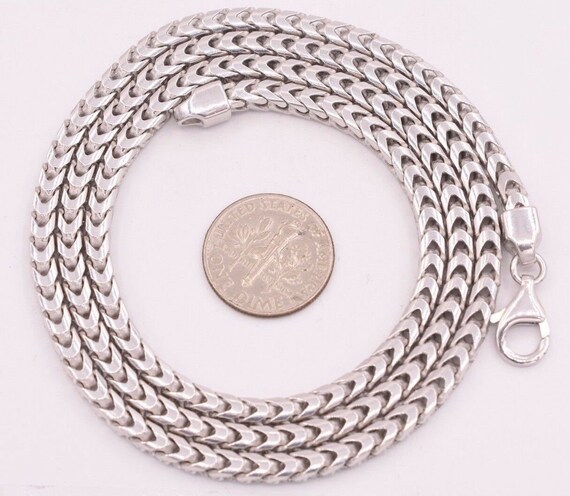 5mm 925 Franco Sterling Silver Solid Chain Bracelet Necklace Diamond Cut  High Heavy Polish for Men and Woman Unisex in 2.5mm 5mm Italian