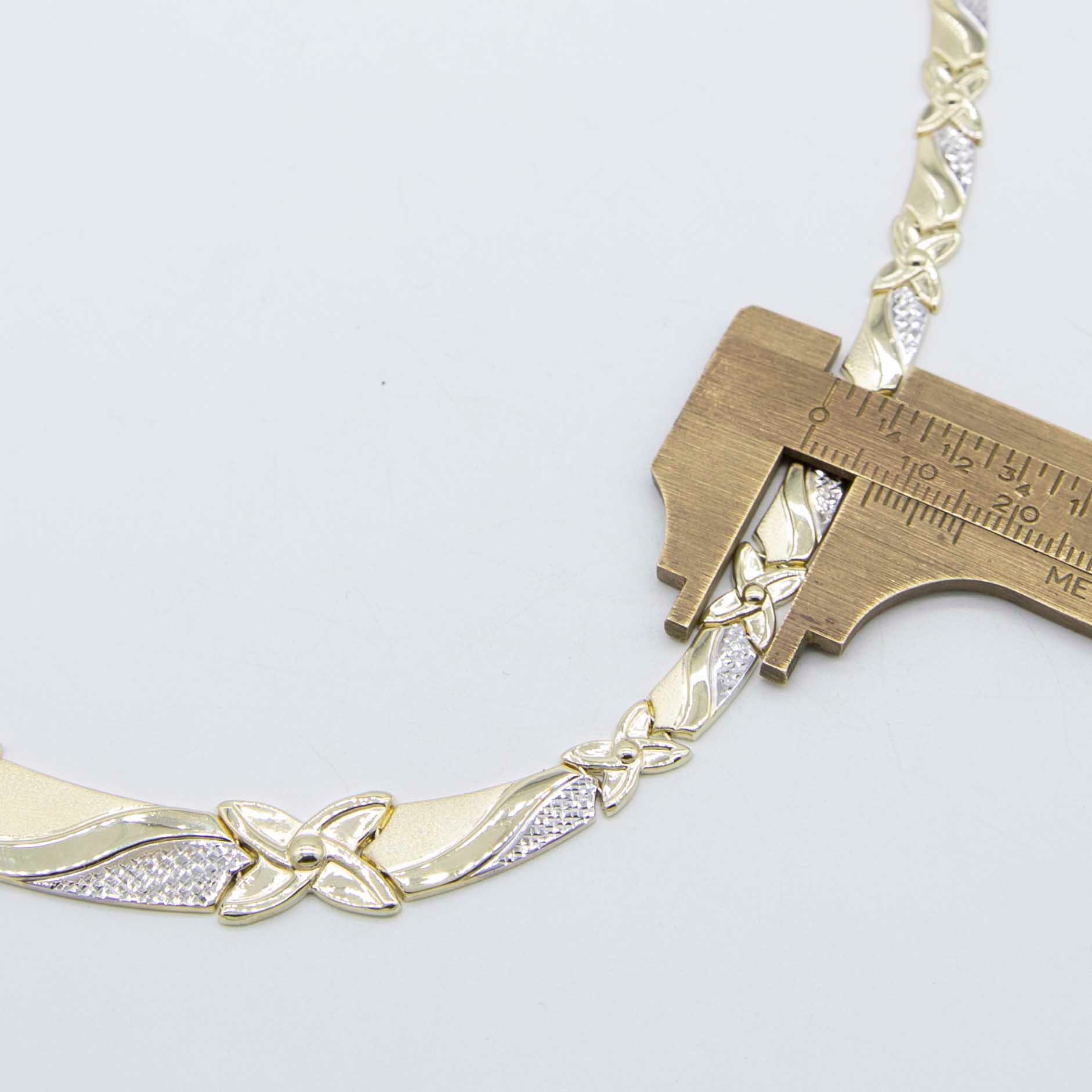 Collana In Argento Placcato Argento 925 E Oro Giallo 18 Carati