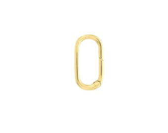 1" Paperclip Shaped Push Lock Charm Pendant Real 14K Yellow Gold