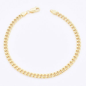 4.5mm Miami Cuban Link Chain Bracelet Real 10K Yellow Gold GREAT GIFT 8&quot;