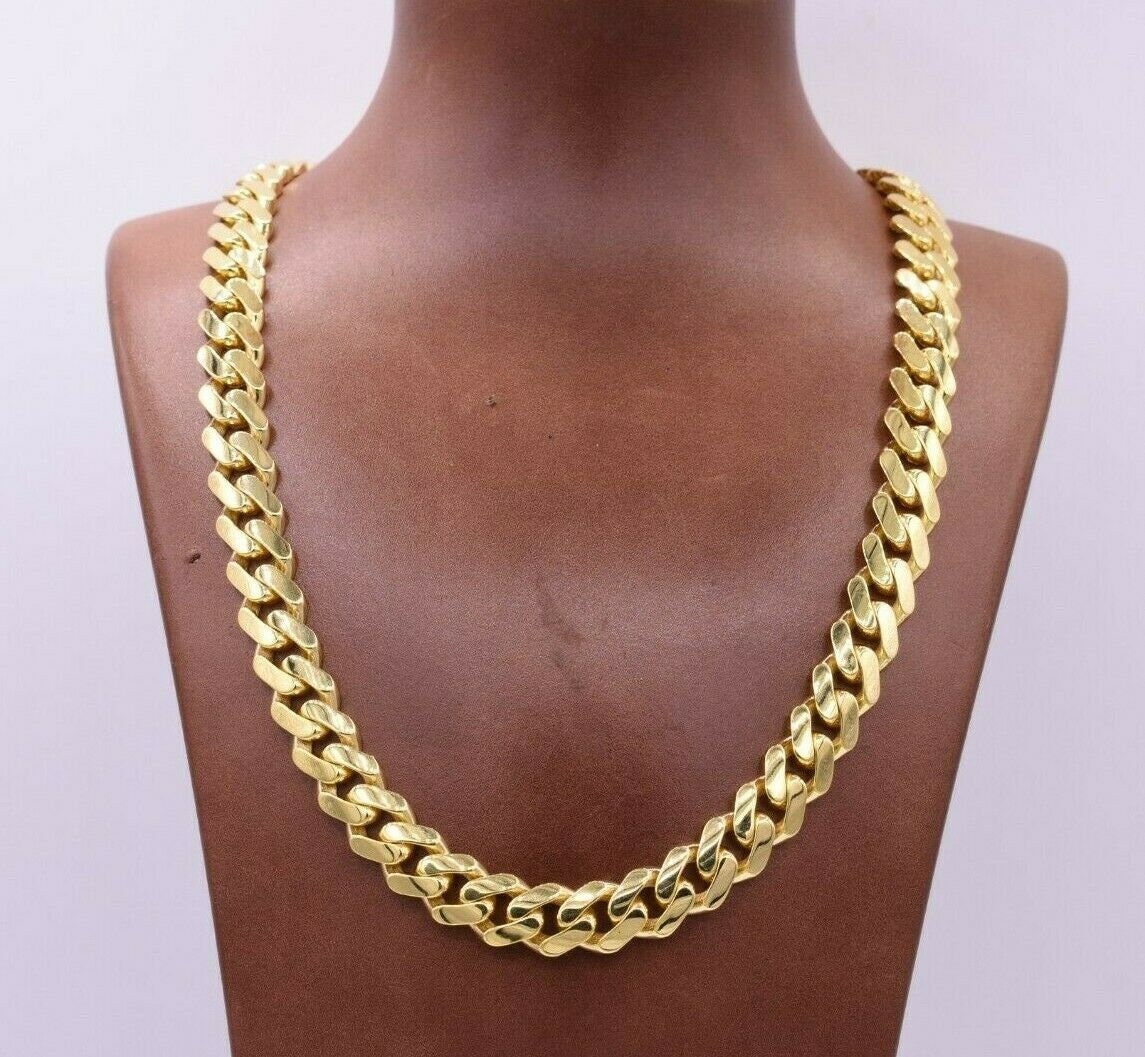 11mm Enamel Cuban Link Necklace Chain