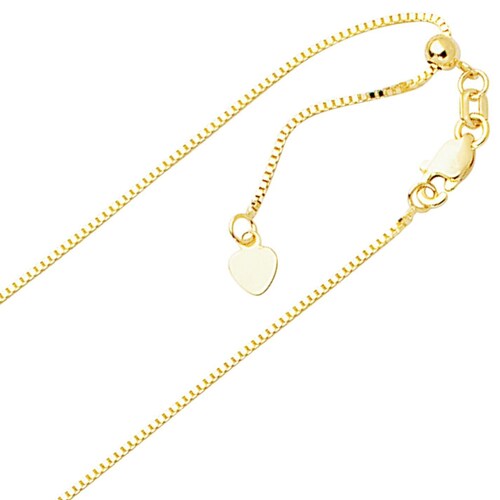 85mm Solid Adjustable Box Chain Necklace REAL 14K White Gold Up To 22 3 3grm