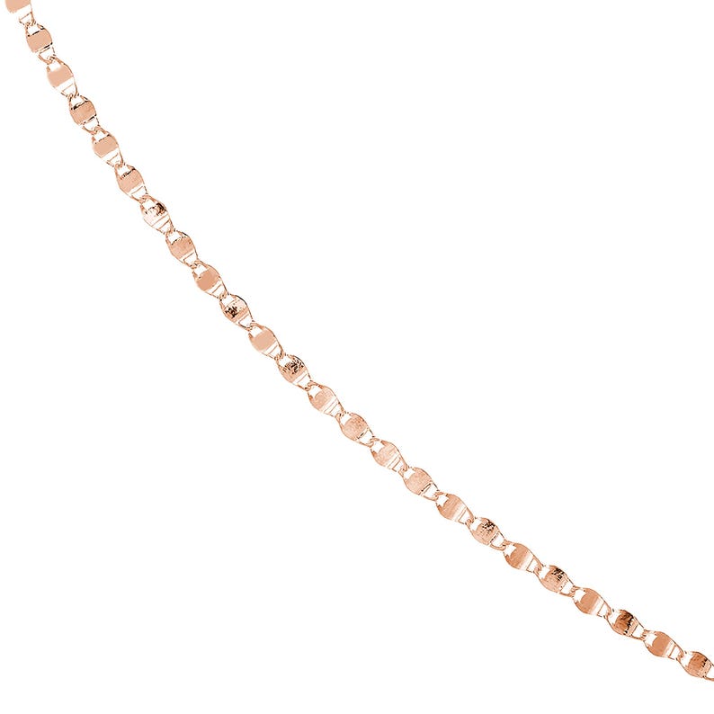 Pulsera de cadena Valentino de 2,7 mm en oro rosa auténtico de 14 quilates imagen 2