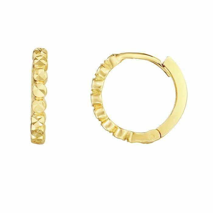 Orecchino clssico con cqumrin in oro binco 14k con tglio