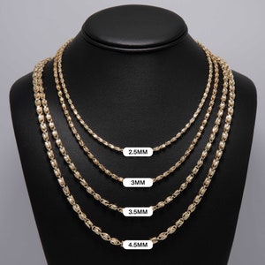 10K Solid Yellow Gold Turkish Rope Chain Real All Sizes - Etsy