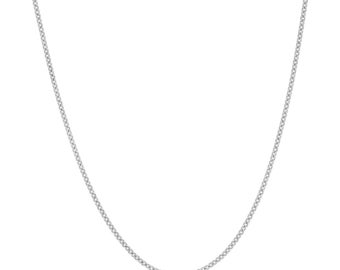 0.90 mm ケーブルチェーンネックレス 本物のソリッド 14K オールホワイトゴールド