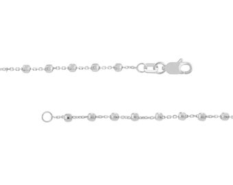 Collana a catena con diamanti delicati in oro bianco 18 carati