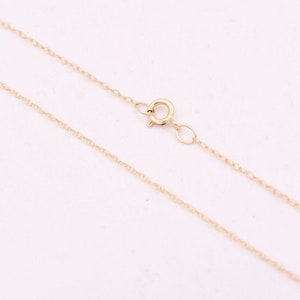 0.6mm Open Dainty Twisted Rope Chain Necklace Real Solid 14K Yellow Gold 16 18 image 2