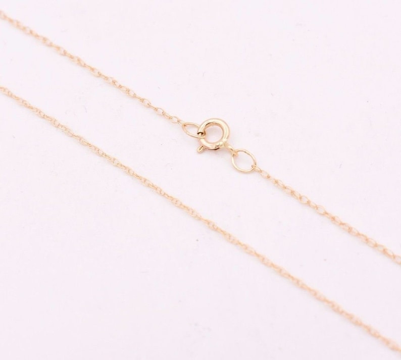 0.6mm Open Dainty Twisted Rope Chain Necklace Real Solid 14K Yellow Gold 16 18 image 2