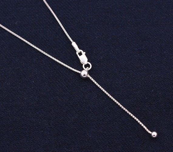 Dainty Rectangle Link Necklace // Sterling Silver Chain Necklace