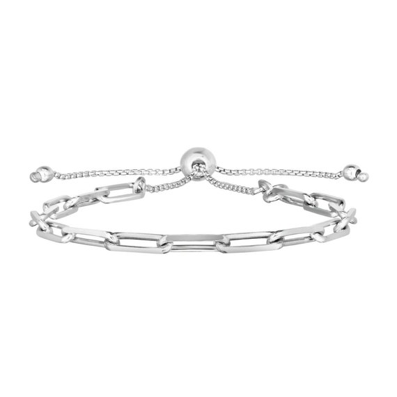 Sterling Silver CZ Anchor Friendship Bolo Bracelet Sterling Silver CZ Anchor Friendship Bolo Bracelet