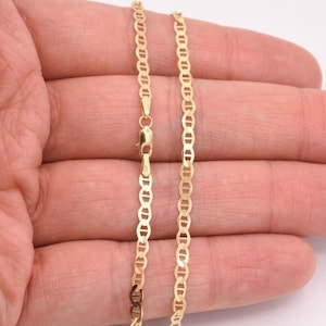 10" Mariner Link Chain Bracelet Anklet Real Solid 10K Yellow Gold 3mm