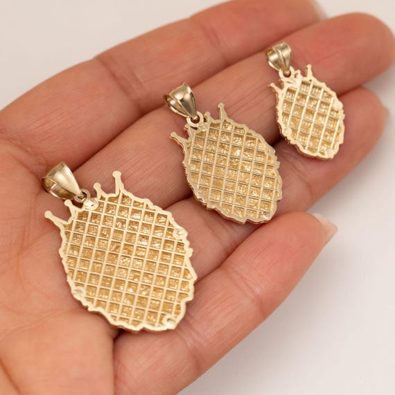 thumbnail image 2 of Men's Diamond Cut Lion Head Charm Pendant Real Solid 10K Yellow Gold ALL SIZES 2 of 5