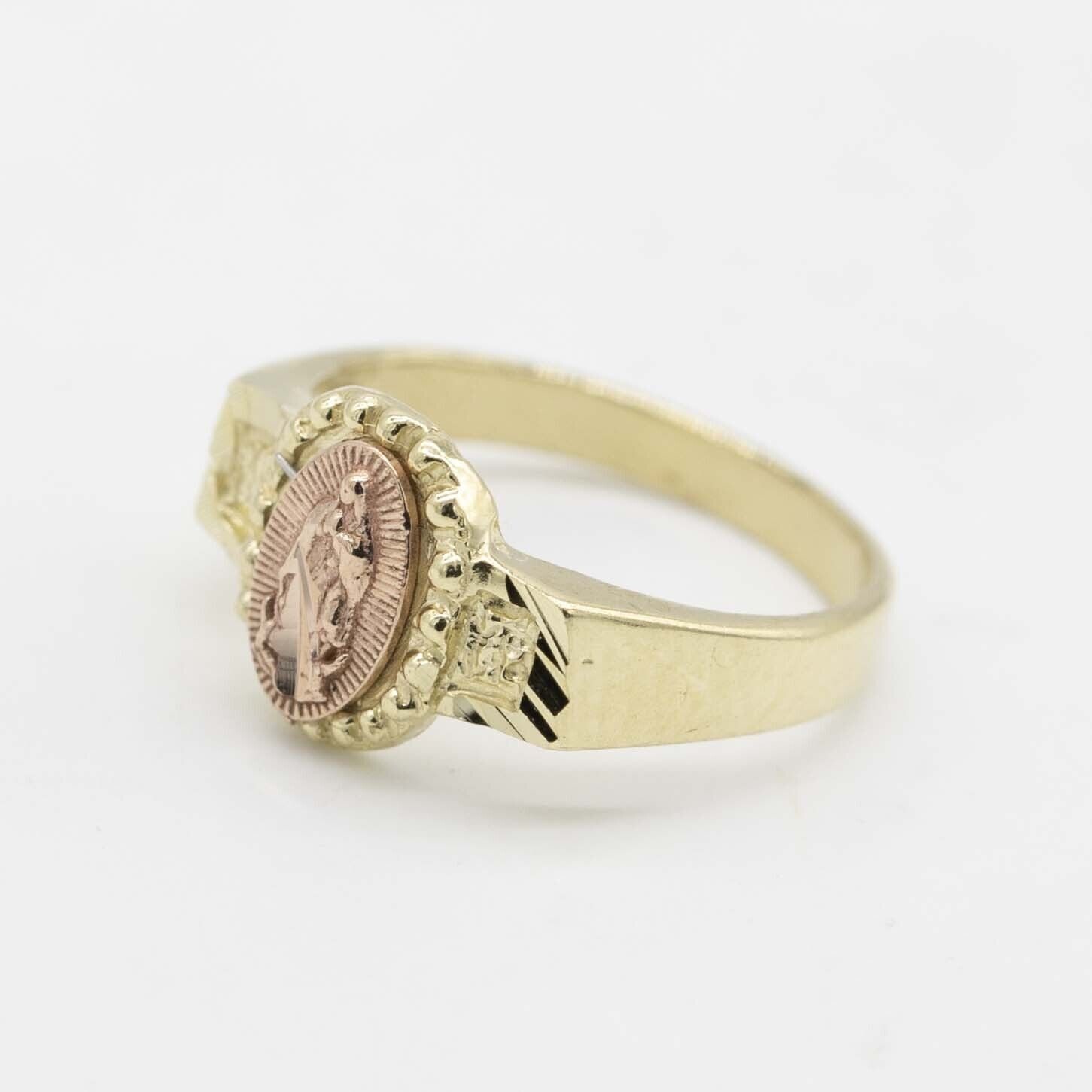 Baby Virgin Mary Lady Guadalupe Ring Real 10K Yellow Rose Gold - Etsy