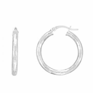 Créoles rondes disco de 3/4 po. en argent sterling 925