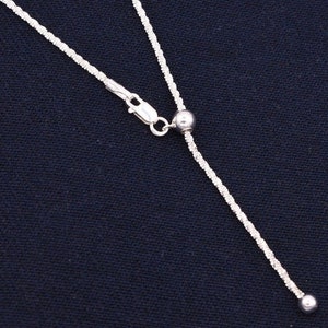 1.5mm Adjustable Sparkle Twisted Chain Necklace REAL Sterling Silver Up To 22"