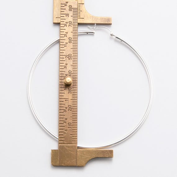 Orecchini A Cerchio Argento Sterling 925 - Tondi Da 2 Mm Di Spessore, Diametro Variabile 15-70 Mm (Peso Coppia 4,6 G)