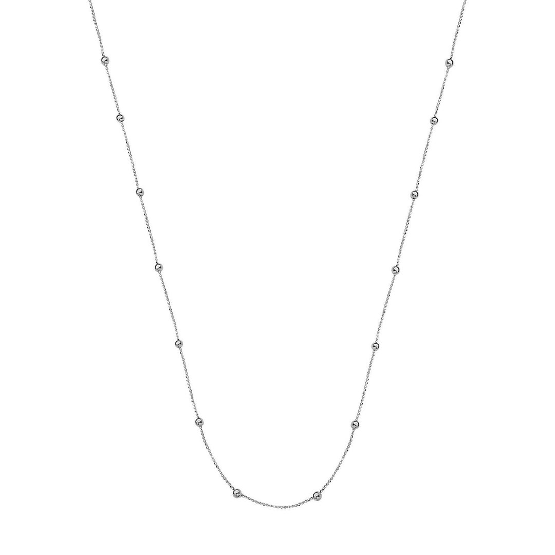 Gold Ball Necklace With Spring Ring Real 14K White Gold ALL SIZES Etsy