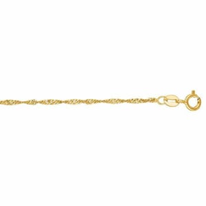 1.5mm Diamond Cut Singapore Chain Necklace Real 10K Yellow Gold