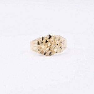Unisex Nugget Oval Ring Real Solid 10K Yellow Gold ALL SIZES