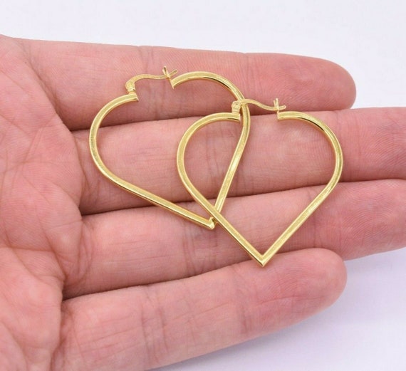 Orecchini A Cerchio A Forma Di Cuore 9mm – Argento 925 Con Zirconi AAA, Placcato Oro, Per Donna E Ragazza