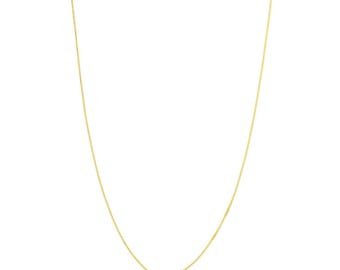 0.42mm Box Chain with Spring Ring Clasp Real 14K Yellow Gold ALL SIZES