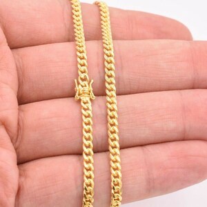 3.5mm Miami Cuban Chain Necklace Solid Yellow Gold Clad Silver Italy 925 image 6