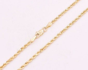 2.0mm Twisted Rope Chain Ankle Bracelet Anklet Real 10K Yellow Gold 10&quot;