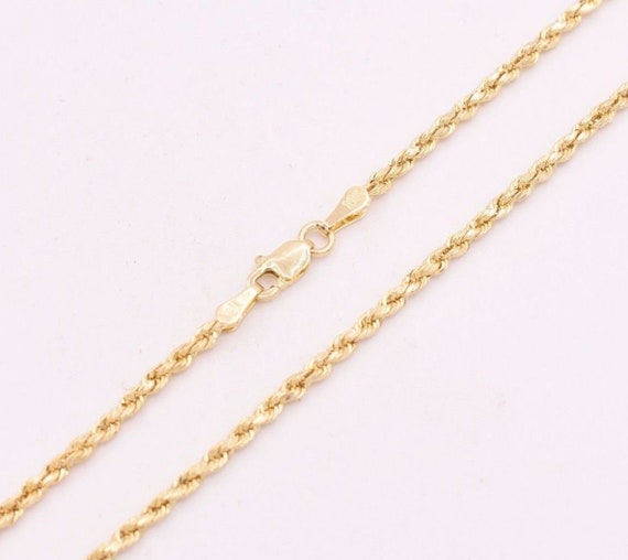 2.0mm Twisted Rope Chain Ankle Bracelet Anklet Real 10K Yellow Gold 10"
