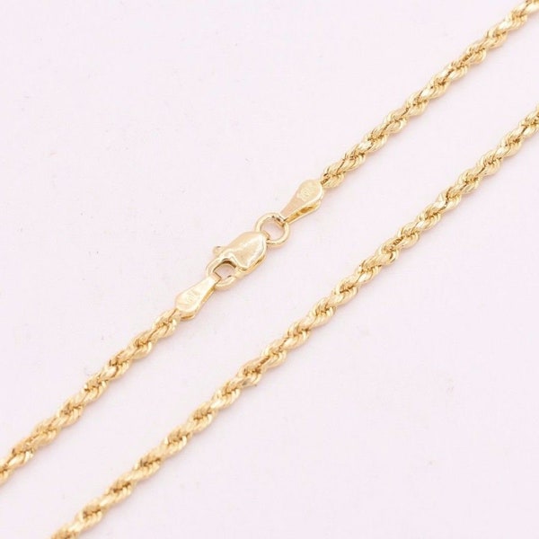 2.0mm Twisted Rope Chain Ankle Bracelet Anklet Real 10K Yellow Gold 10"