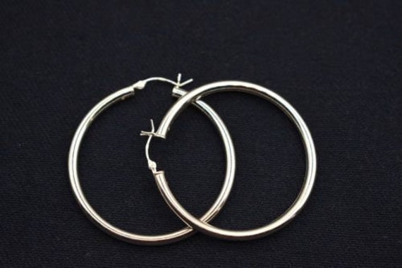 2mm X 45mm 1.75 Plain Polished Round Hoop Earrings Real 925 Sterling 2mm X 45mm 1.75 Plain Polished Round Hoop Earrings Real 925 Sterling