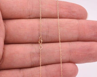 0.6mm Open Dainty Twisted Rope Chain Necklace Real Solid 14K Yellow Gold 16" 18"