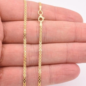 2 mm Bismark Bizmark Halskette 14K Gelbgold Plattiert Silber 925 ITALY