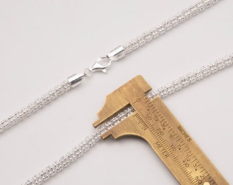 5mm Diamond-cut Ice Link Chain Sterling Silver 925 Italy All Sizes