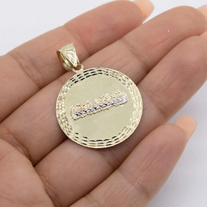 1 1/2&quot; Diamond Cut Last Supper Medallion Pendant Real 10K Yellow White Gold