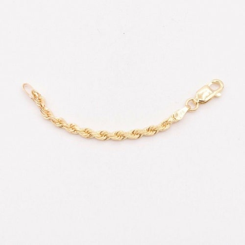 2.5mm Diamond Cut Rope Chain Extender Necklace Pendant Real Etsy