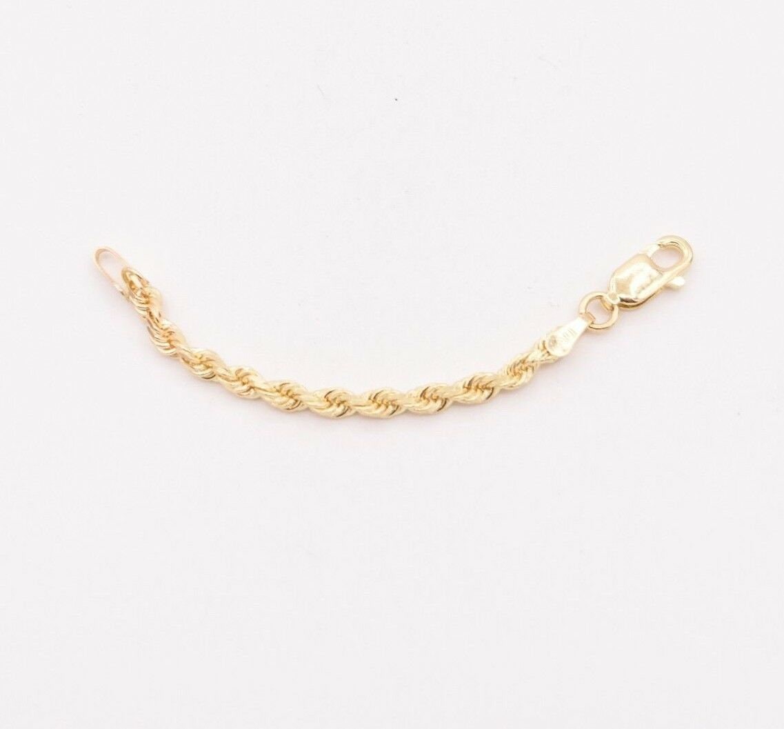 2mm Diamond Cut Rope Chain Extender Necklace Pendant Real 10K Yellow Gold Etsy UK
