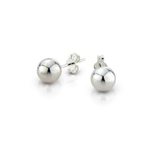 925 Sterling Silver Round Ball Stud Earrings High Polished Butterfly Post Backs