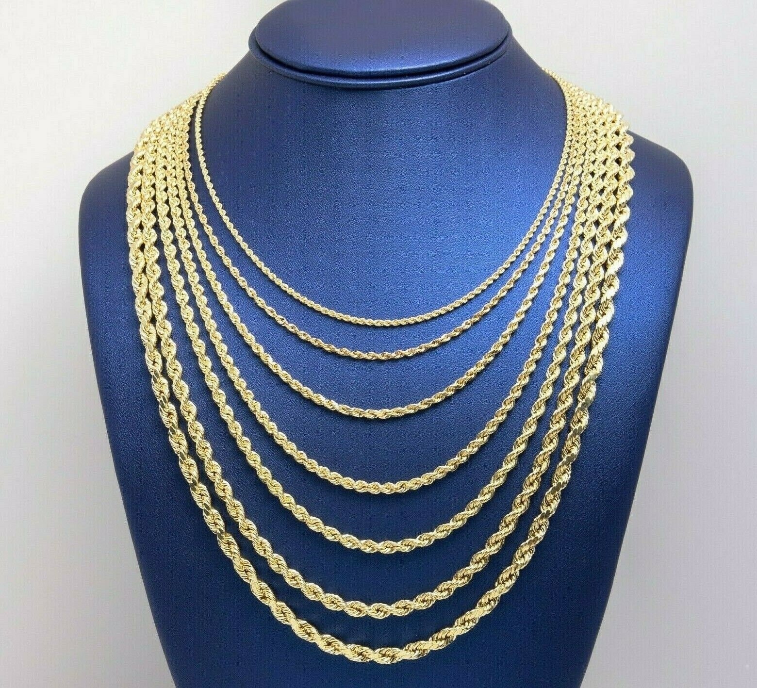 アクセサリー 10K Gold Rope Necklace 51cm 2mm 10K Yellow Gold Rope Chain Necklace 2MM 14