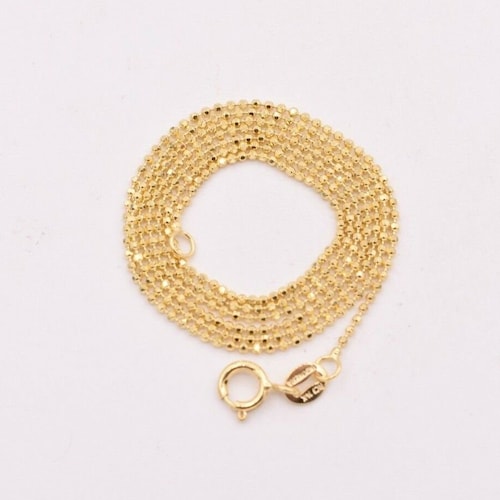 Diamond Cut 1mm Ball Chain Gold Necklace Glitter Gold Beaded Etsy